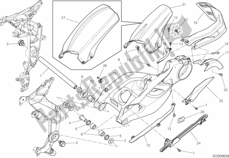 Tutte le parti per il Forcellone del Ducati Multistrada 1200 ABS 2014